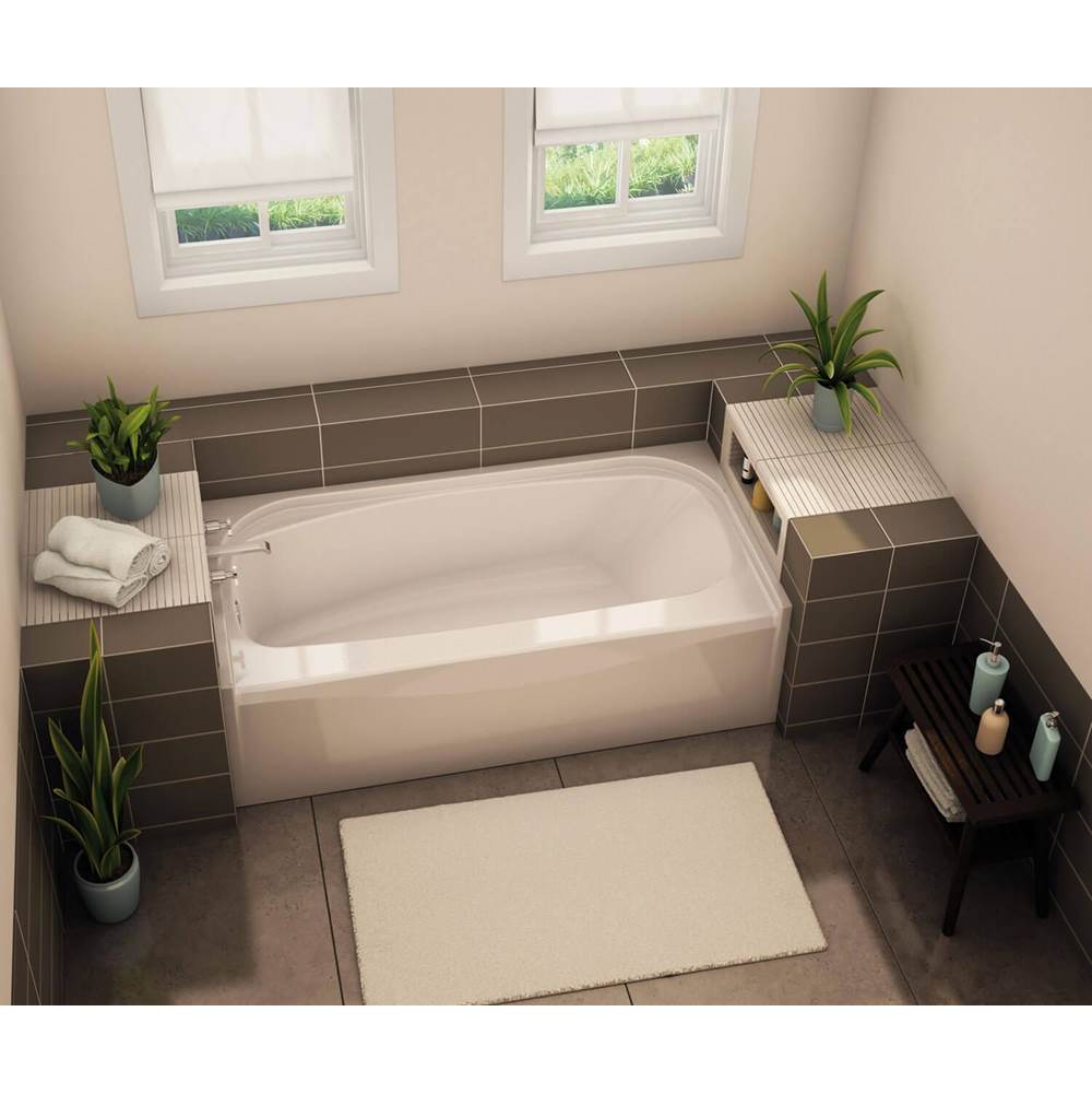 Aker TOF-3260 AFR AcrylX Alcove Right-Hand Drain Bath in Sterling Silver