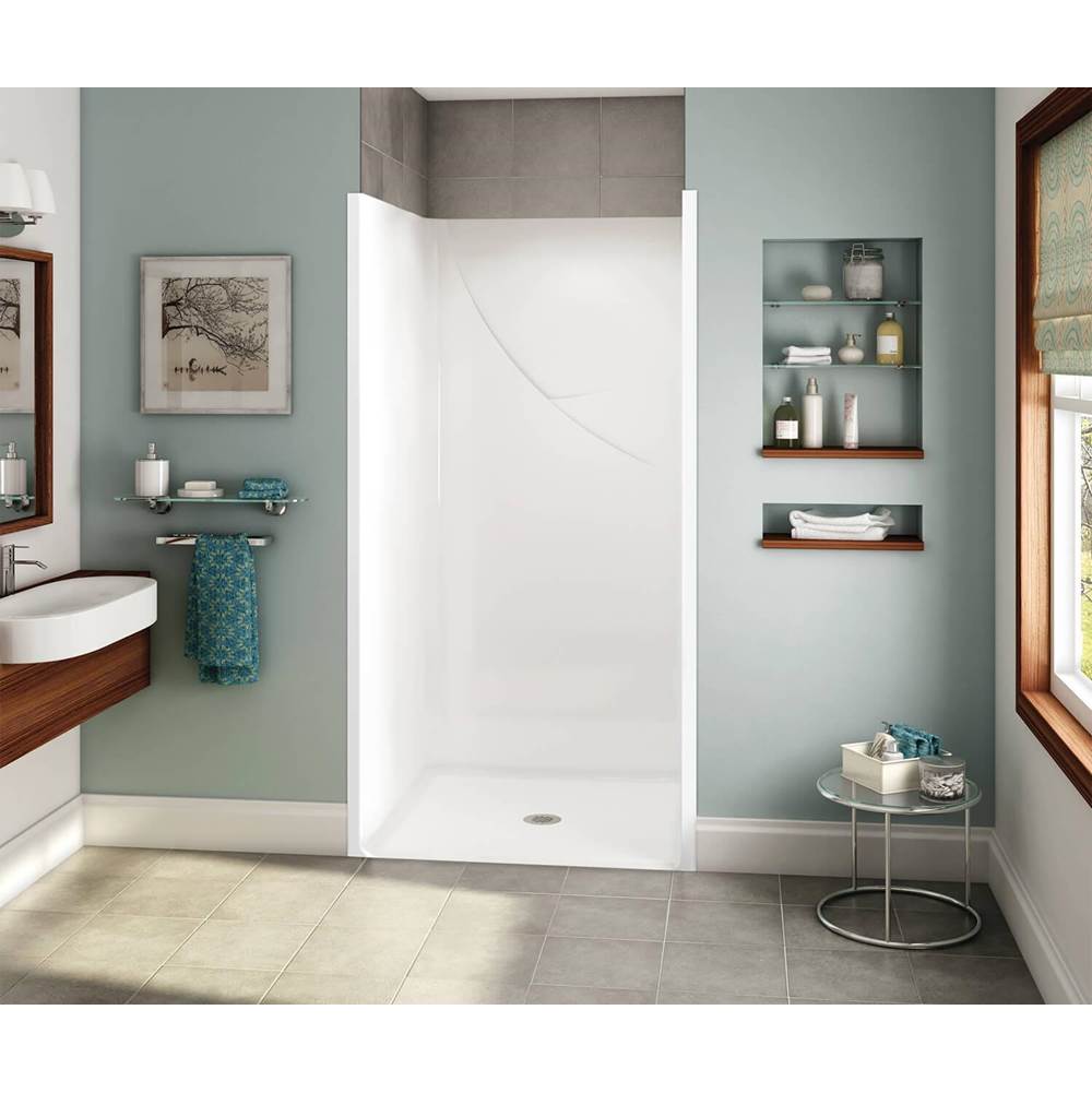 Aker OPS-3636 RRF AcrylX Alcove Center Drain One-Piece Shower in Thunder Grey - Base Model