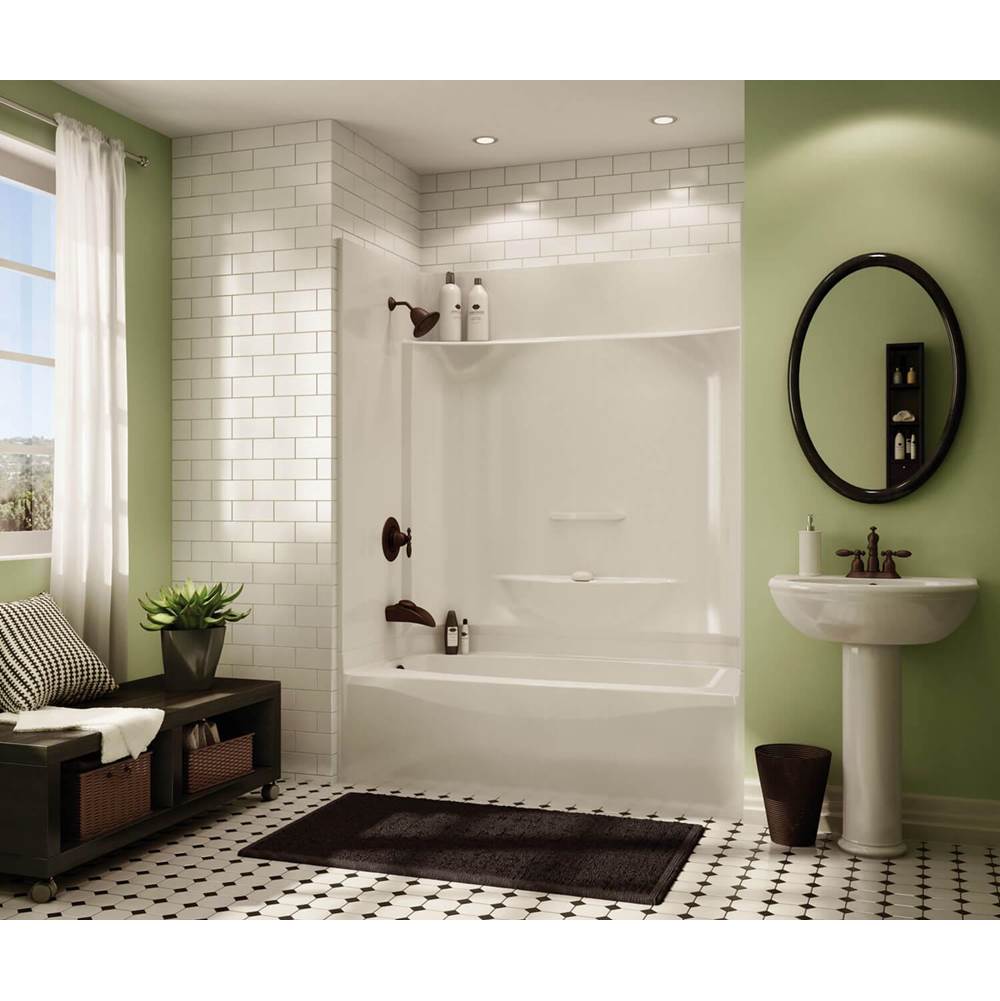 Aker KDTS 3260 AcrylX Alcove Right-Hand Drain Four-Piece Tub Shower in Thunder Grey