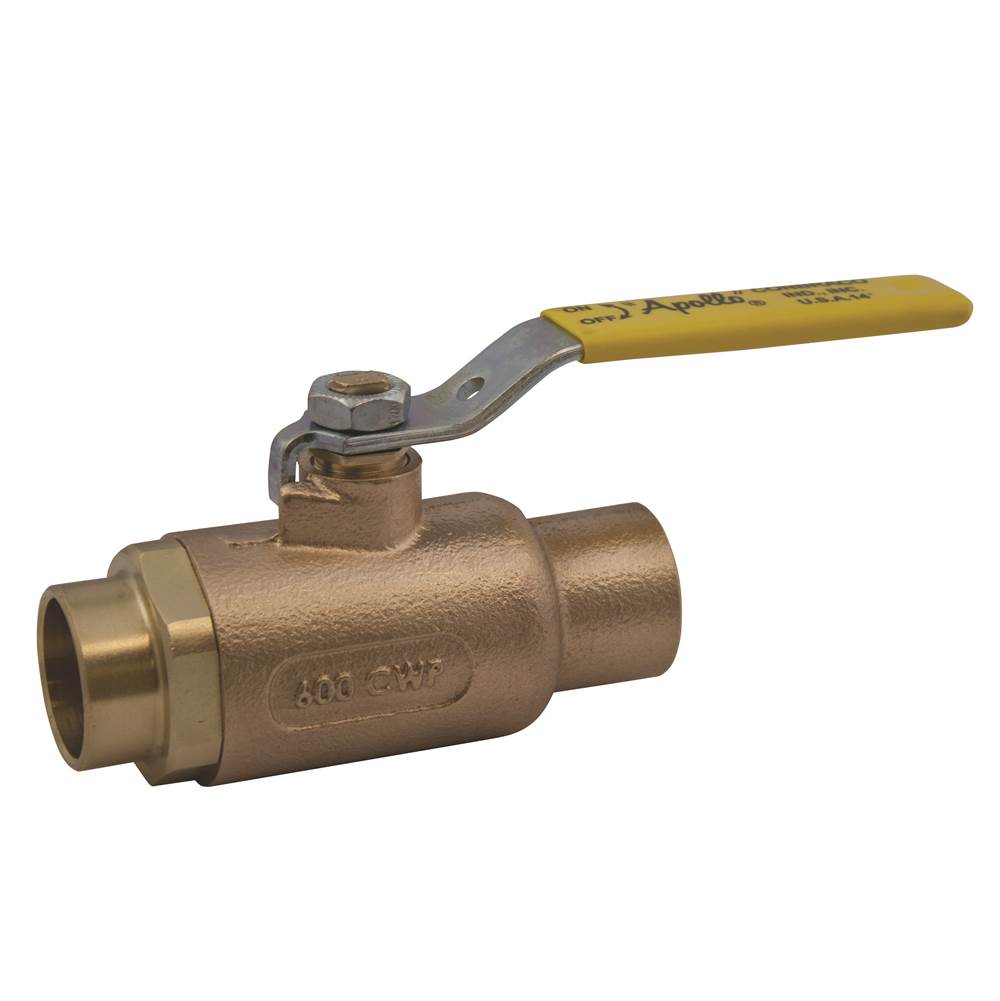 Apollo Bronze 2 Piece Ball Valve With Ss Latch-Lock Lever And Nut, Static Grounded Ball And Stem 1'' (2 X Solder)