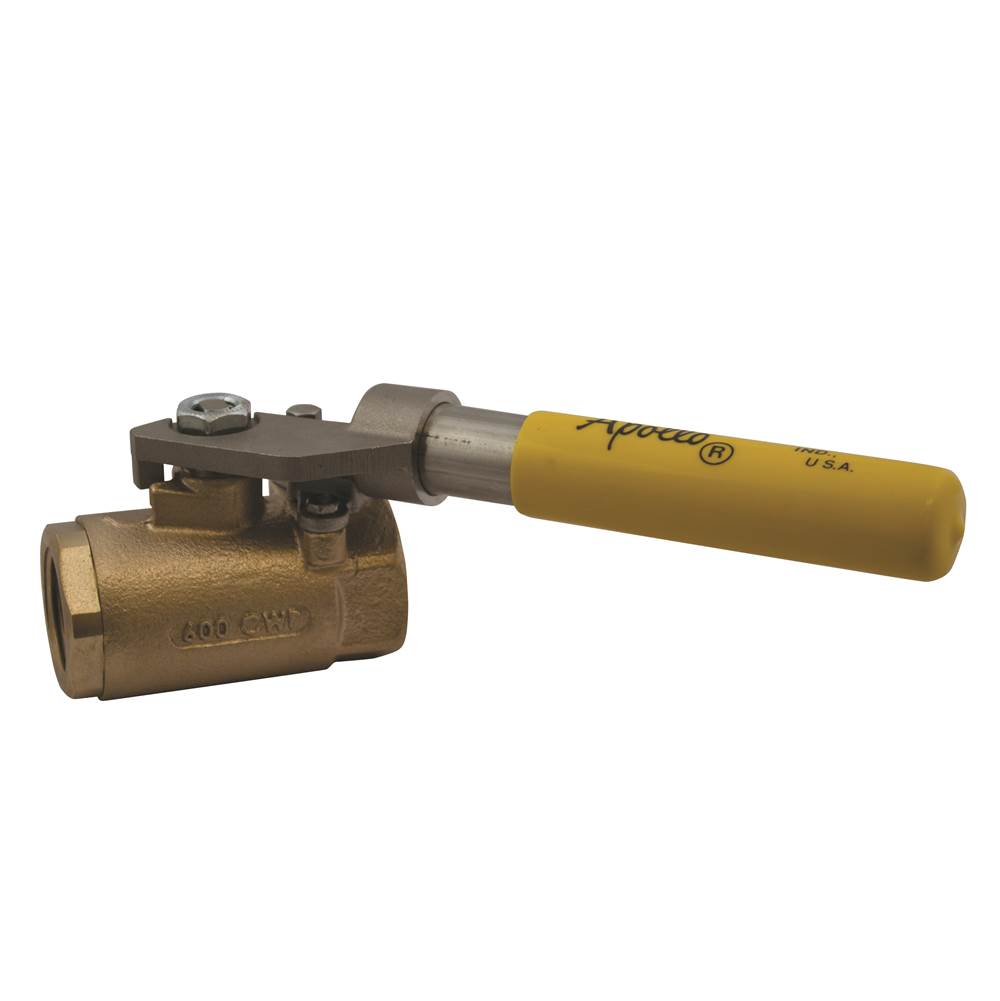 Apollo Bronze 2 Piece Standard Port Ball Valve With Spring Return Handle, Side Vented Ball 1/4'' (2 X Fnpt)