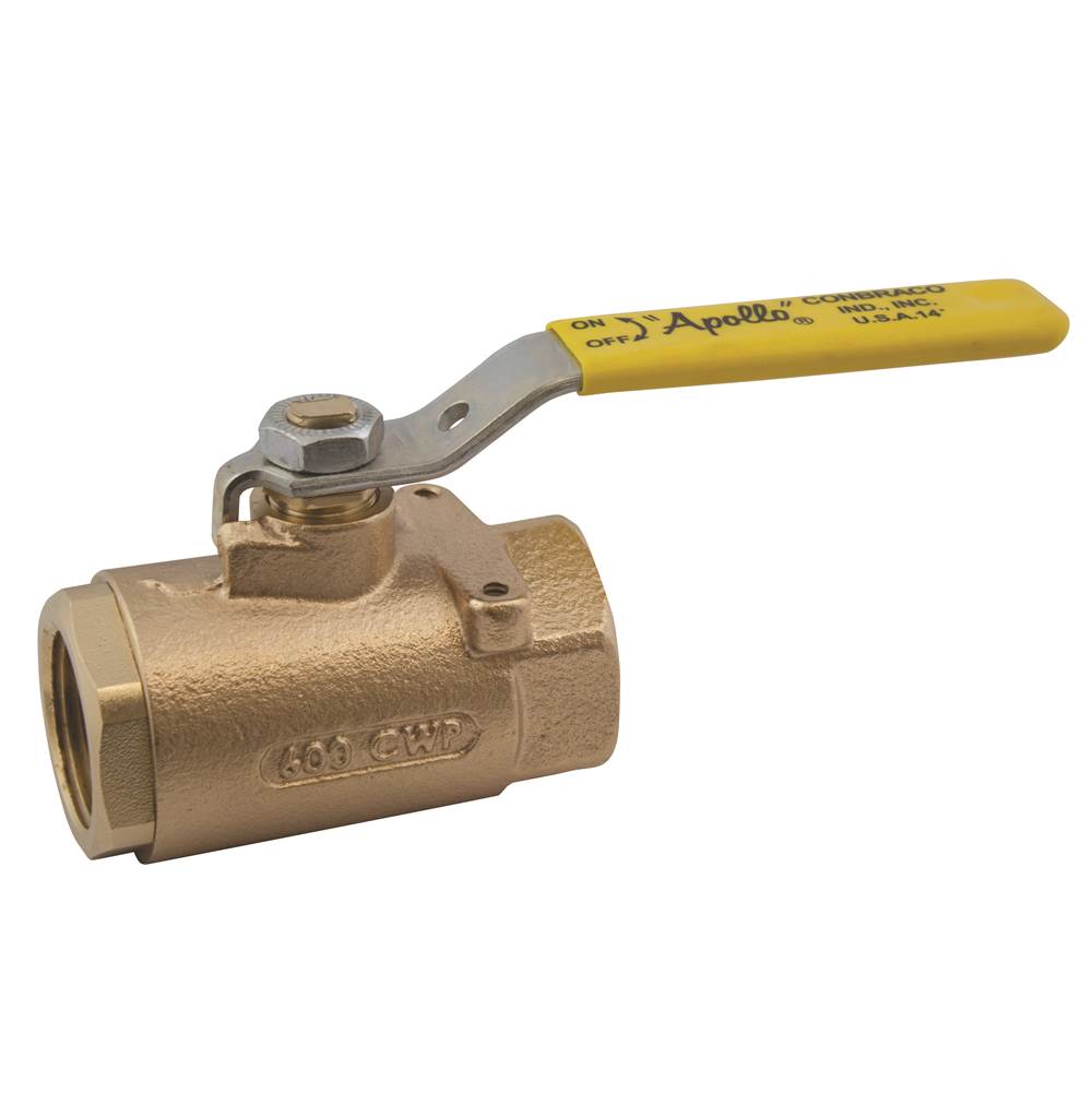 Apollo Bronze 2 Piece Standard Port Ball Valve With Mounting Pad, Ss Latch-Lock Lever And Nut 1'' (2 X Fnpt)