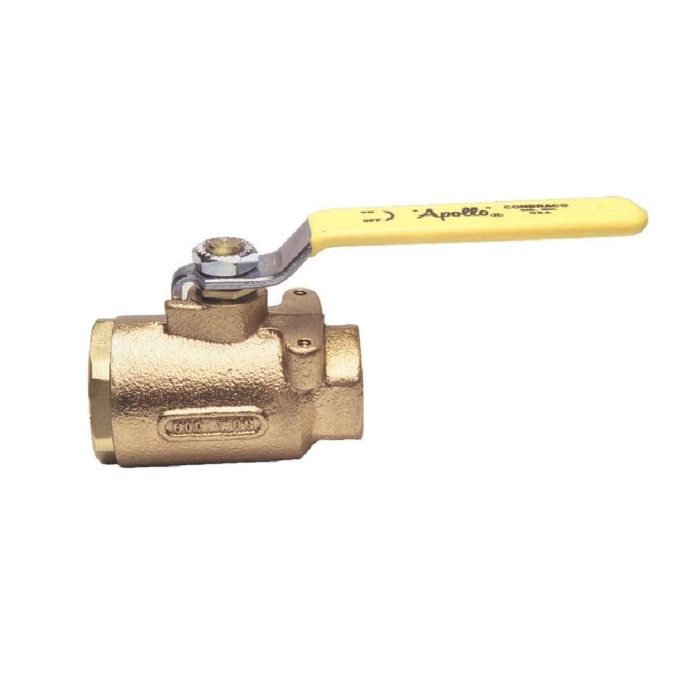 Apollo Bronze 2 Piece Ball Valve With Uhmwpe Trim (Non-Ptfe) And Ss Latch Lock Lever And Nut 3/8'' (2 X Fnpt)