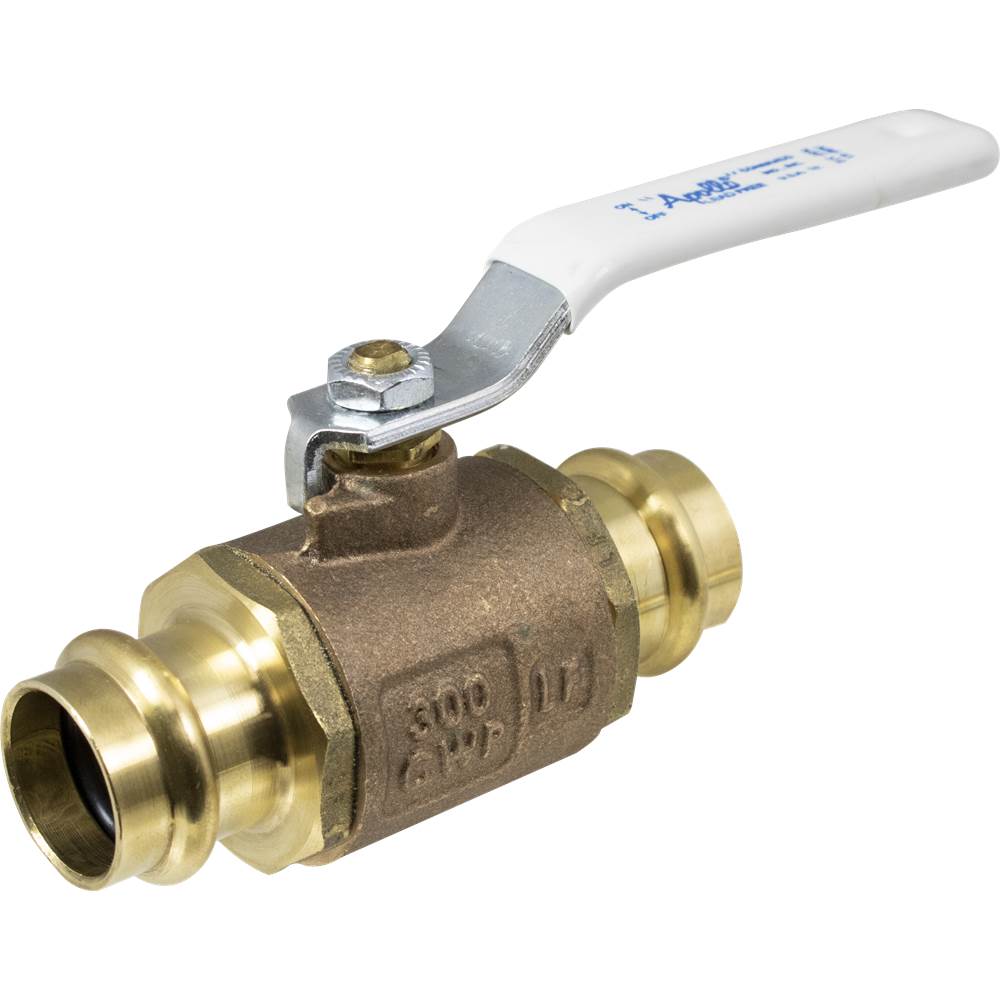 Apollo Apollopress Lead Free Bronze 2 Piece Full Port Ball Valve With Stainless Steel Ball And Stem, 2-1/4'' Locking Stem Extension 1-1/2'' (2 X Press)