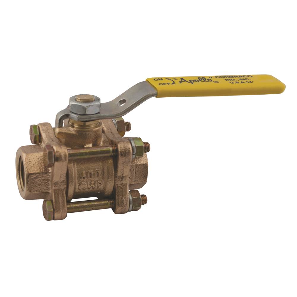 Apollo 3-Piece Full Port Bronze Ball Valve With 316 Ss Vented Ball And Stem, Mptfe Seats And Packing 3/4'' (2 X Fnpt)