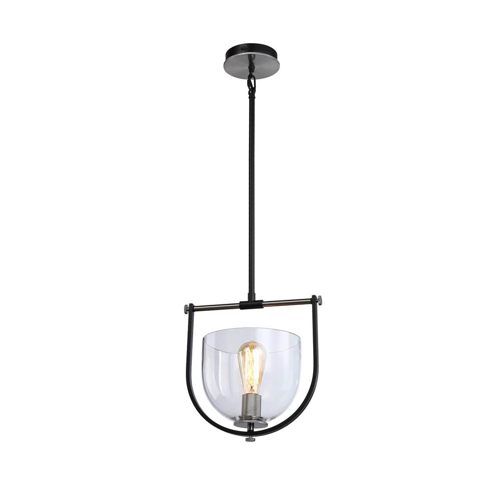 Artcraft Cheshire Collection 1-Light Pendant, Black and Nickel