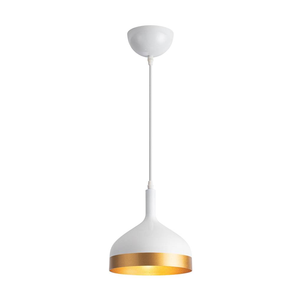 Artcraft Dash Collection 1-Light Pendant, White and Gold