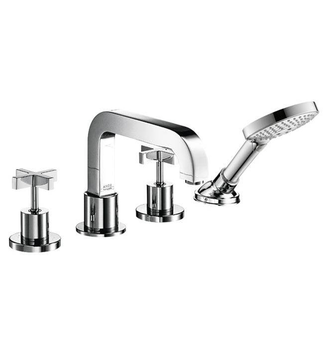Axor Citterio 4-Hole Roman Tub Set Trim with Cross Handles and 1.75 GPM Handshower in Chrome