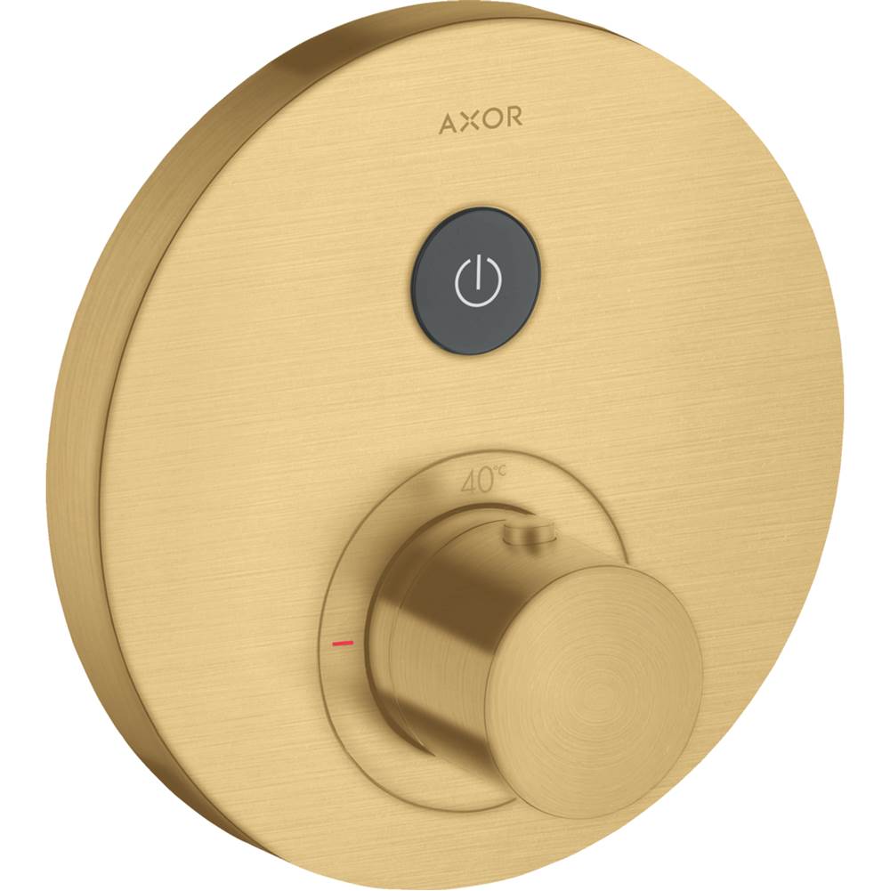 Axor ShowerSelect Thermostatic Trim Round for 1 Function in Brushed Gold Optic