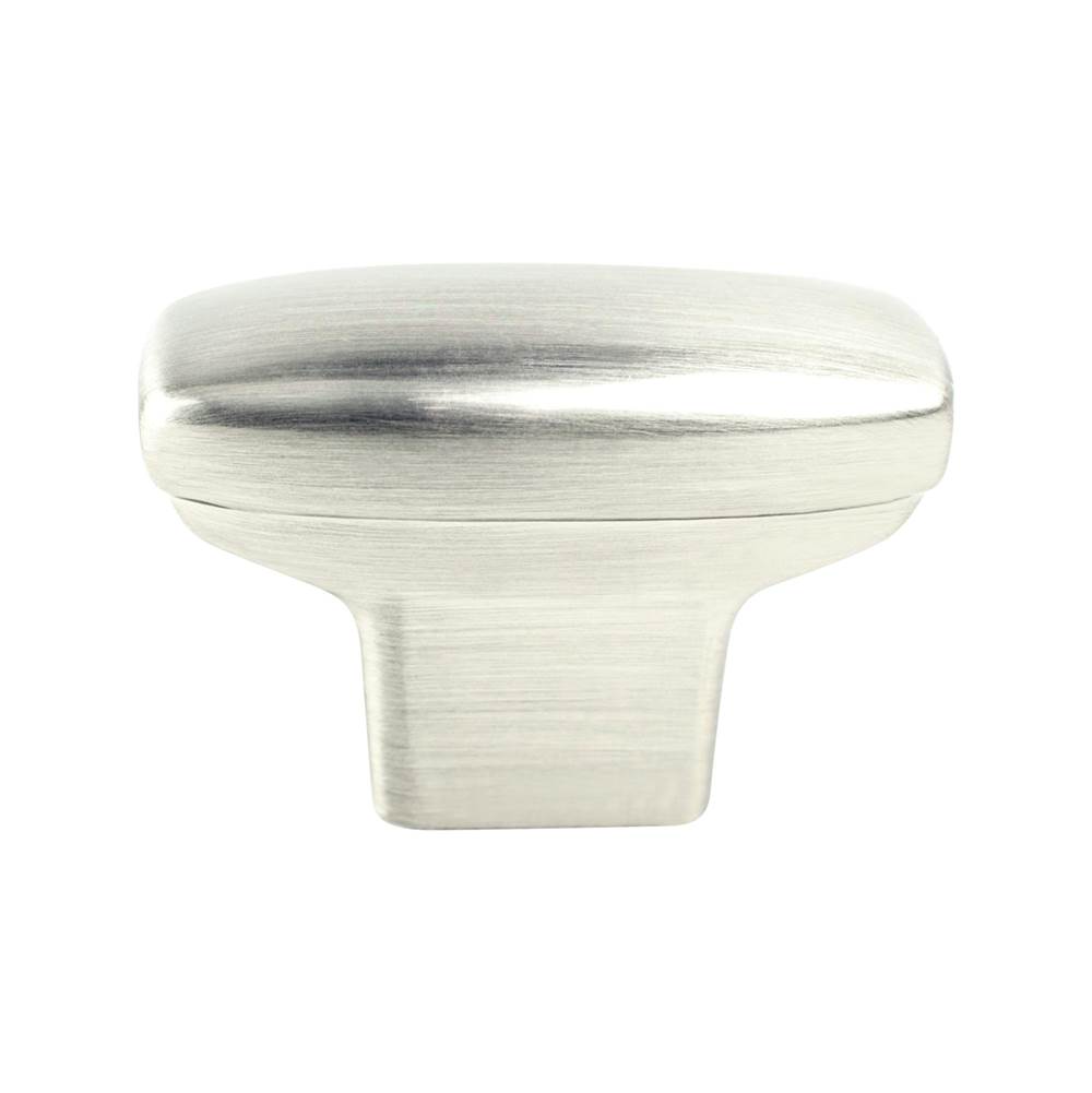 Berenson Transitional Advantage One Brushed Nickel Rounded Rectangle Knob  -This knob has a tooth on the bottom.