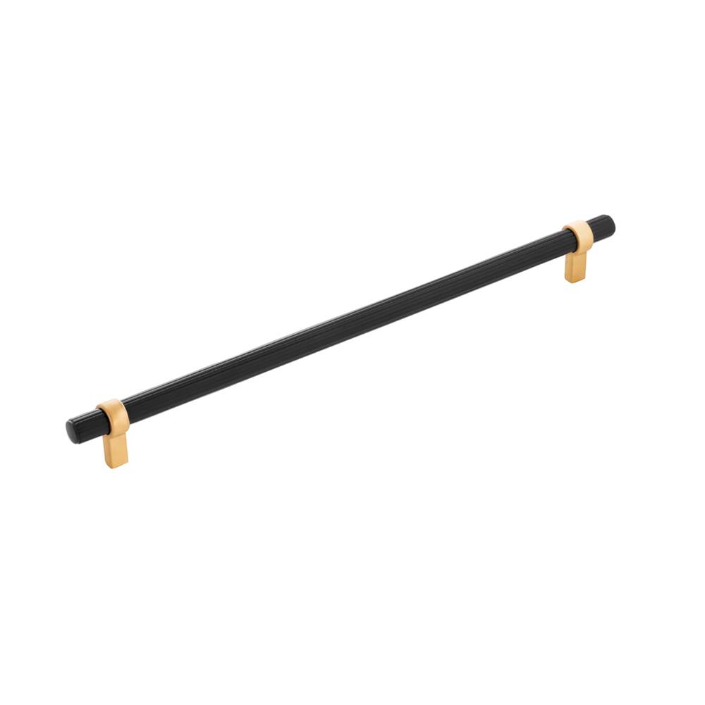 Belwith Keeler Sinclaire Collection Pull 12 Inch Center to Center Matte Black and Brushed Golden Brass Finish