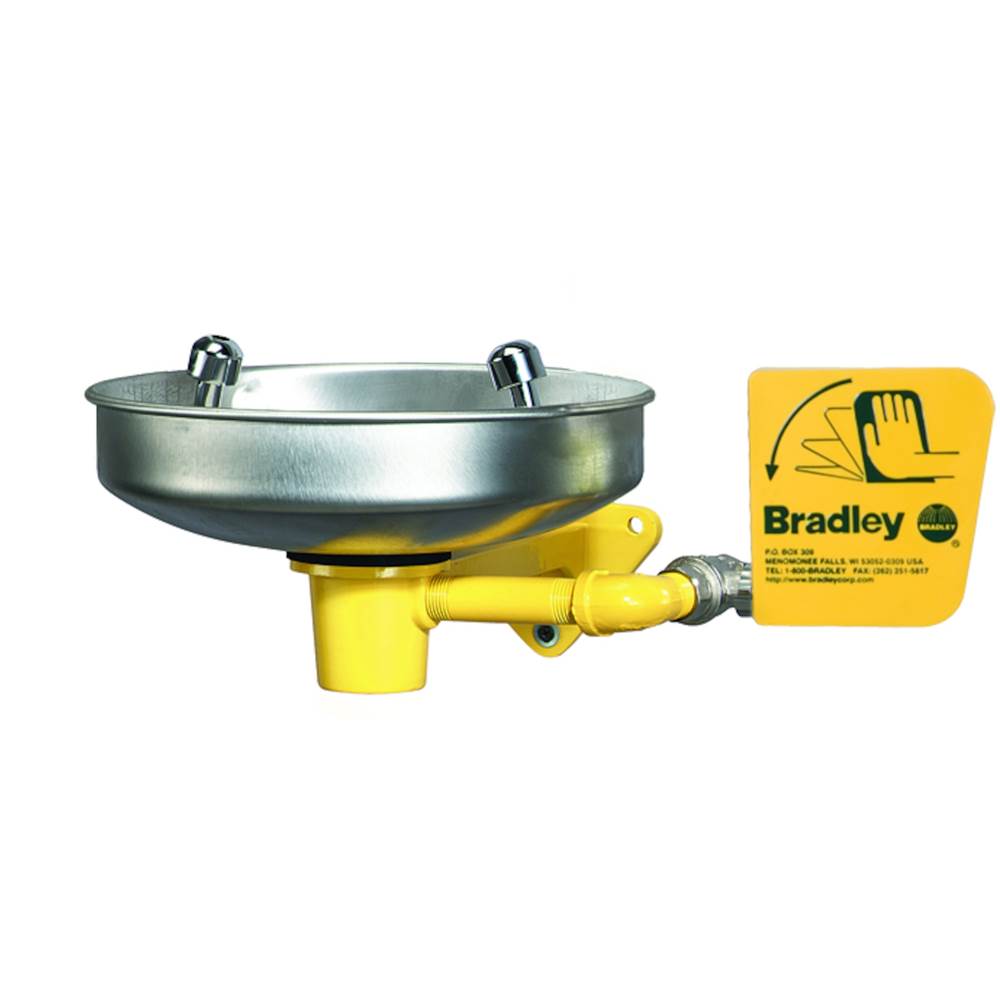 Bradley Eyewash with Wall Bracket- Stainless Steel Bowl