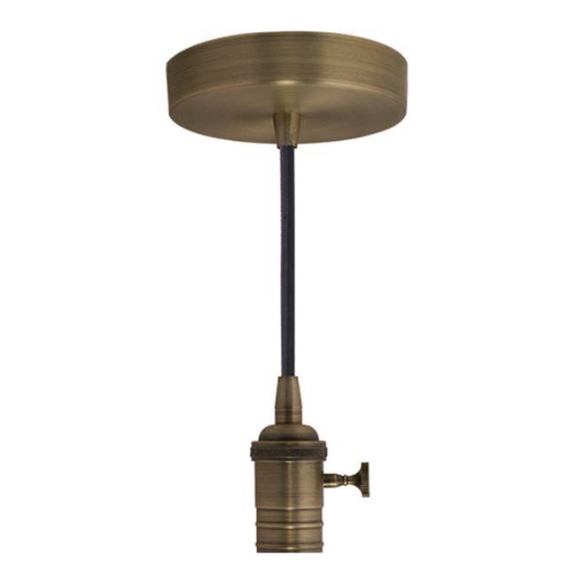 Bulbrite Bulbrite Vintage Pendant - Warm Gold Socket And Canopy With 10'' Black Cord