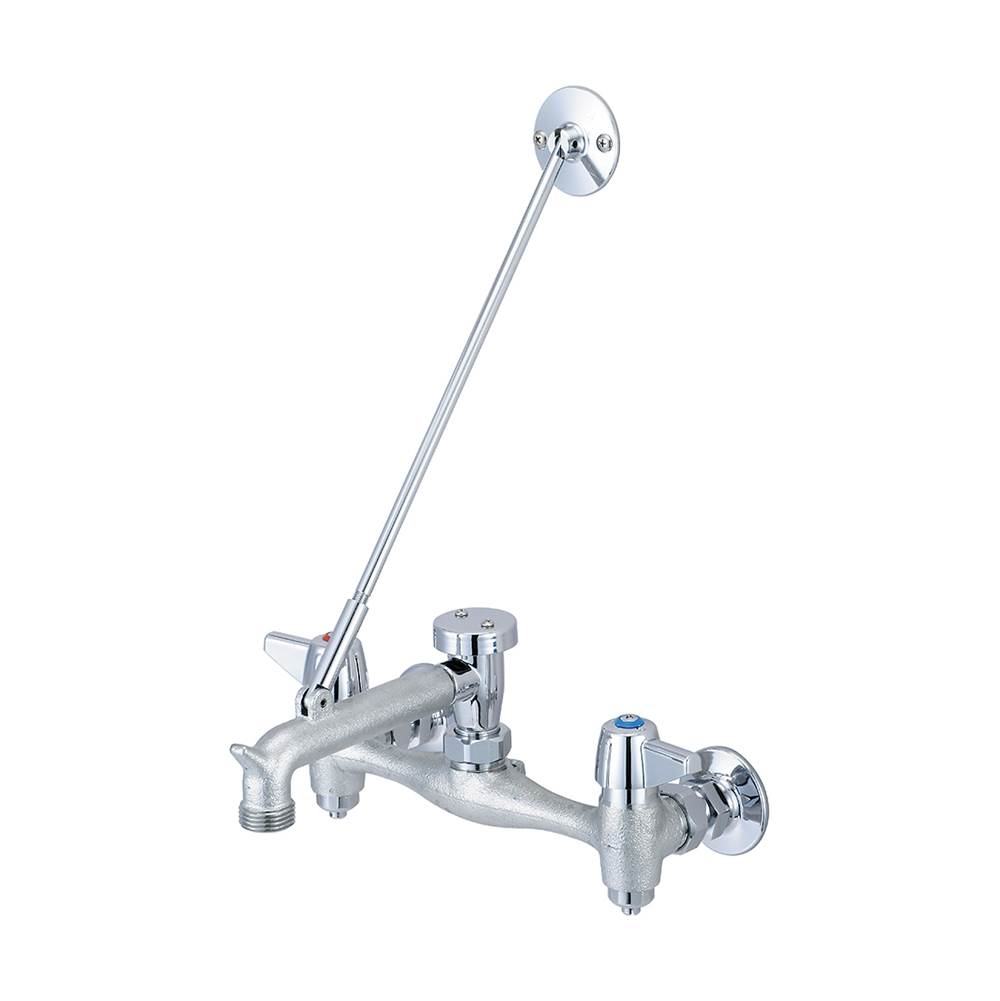 Central Brass Service Sink-7-7/8'' To 8-1/8'' Two Canopy Hdls Rigid Spt Integ Stops-Rough Cp