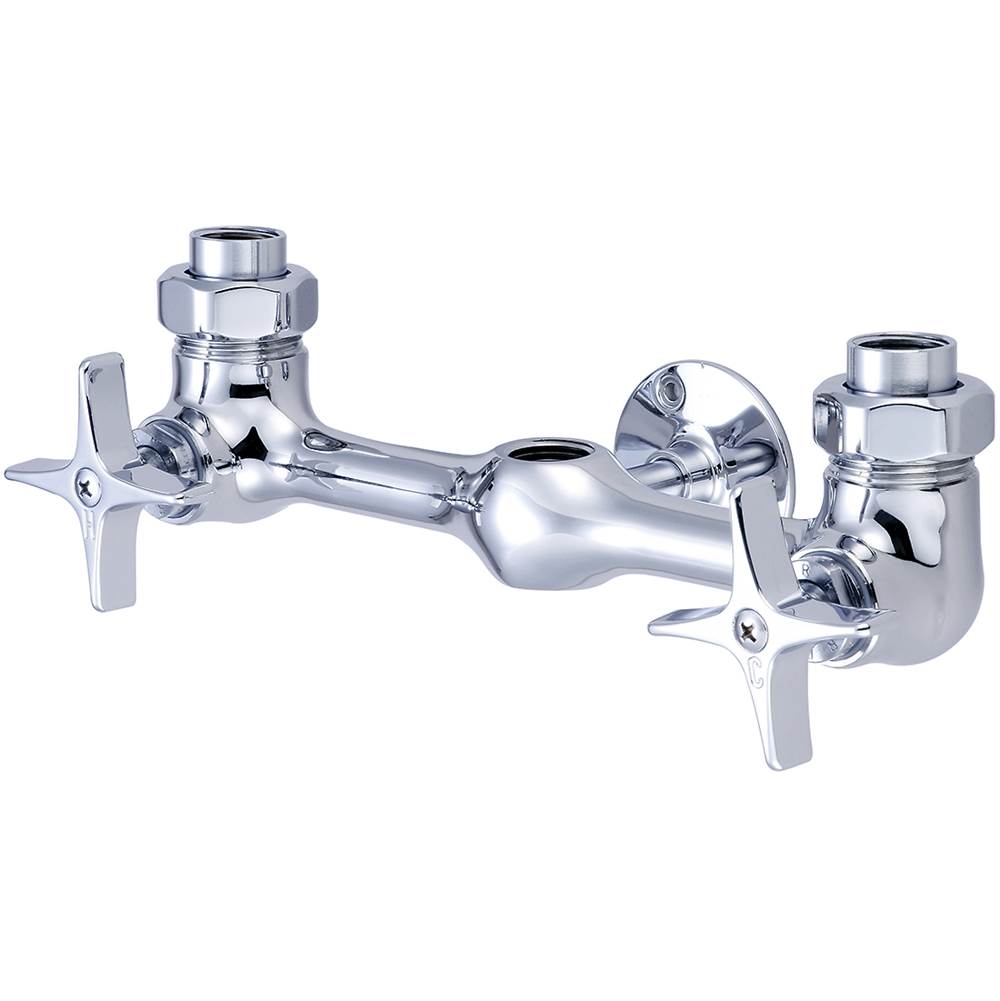 Central Brass Shower-Exposed 8'' Cntrs 4-Arm Hdl 1/2'' Combo Union-Pc
