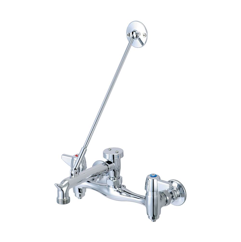 Central Brass Service Sink-7-7/8'' To 8-1/8'' Two Canopy Hdls Rigid Spt Integ Stops Ceramic Cart-Pc