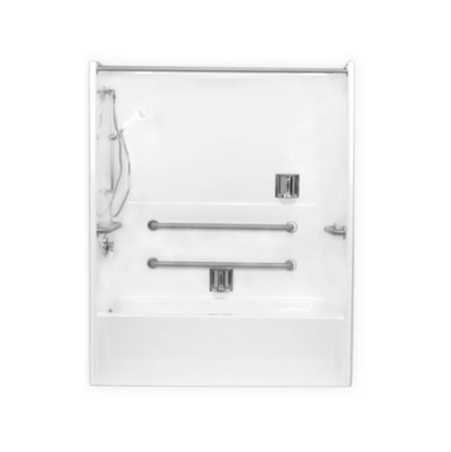 Clarion Bathware 60'' Ada-Compliant Tub/Shower W/ 18'' Apron - Left Or Right Hand Drain