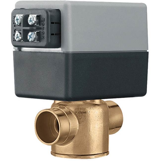 Caleffi Z-One 2-Way valve body, Normally Closed Actuator terminal block with Switch, 24V, Inverted Flare, Inverted Flare, 3.5Cv, 35 PSI Differential