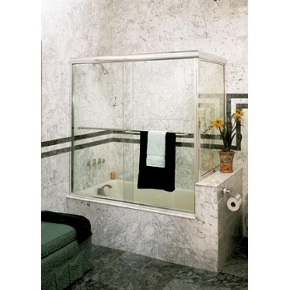 Century Bathworks CT-636B Corner Tub Enclosure, Silver Anodized Aluminum, Clear Glass, Traditional Tow