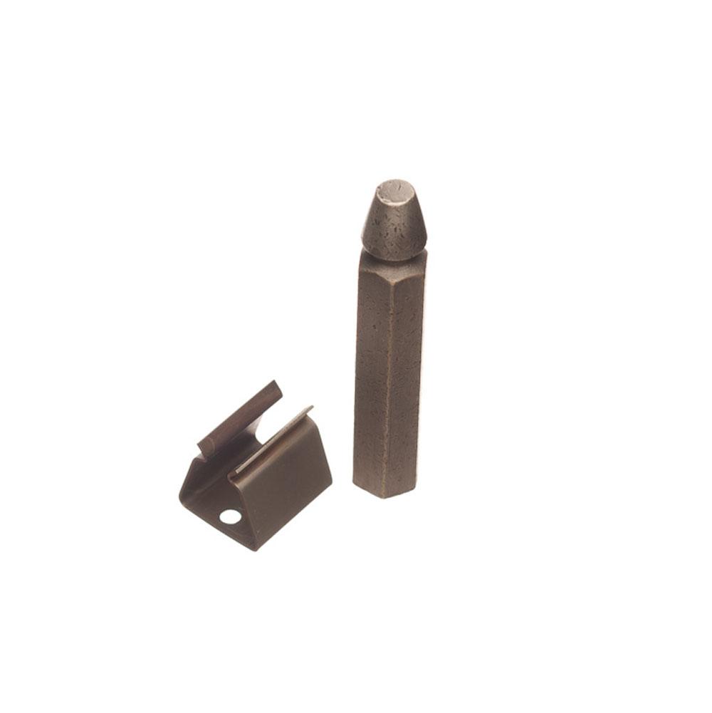 Colonial Bronze Brass Door Holder, Bullet and Clip, for Wood Installation Hand Finished in Satin Bronze