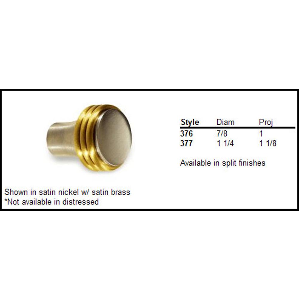 Colonial Bronze Cabinet Knob Hand Finished in Satin Nickel and Polished Chrome