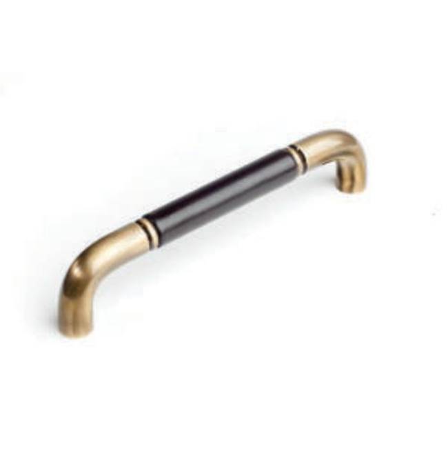 Colonial Bronze Leather Accented Wire Cabinet Pull, Door Pull, Shower Door Pull, Matte Satin Copper x Sulky Black Leather