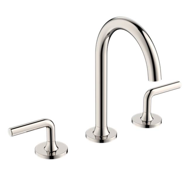 Crosswater London Taos Widespread Basin Faucet W/ Lever Handle & High Spout, Polished Nickel