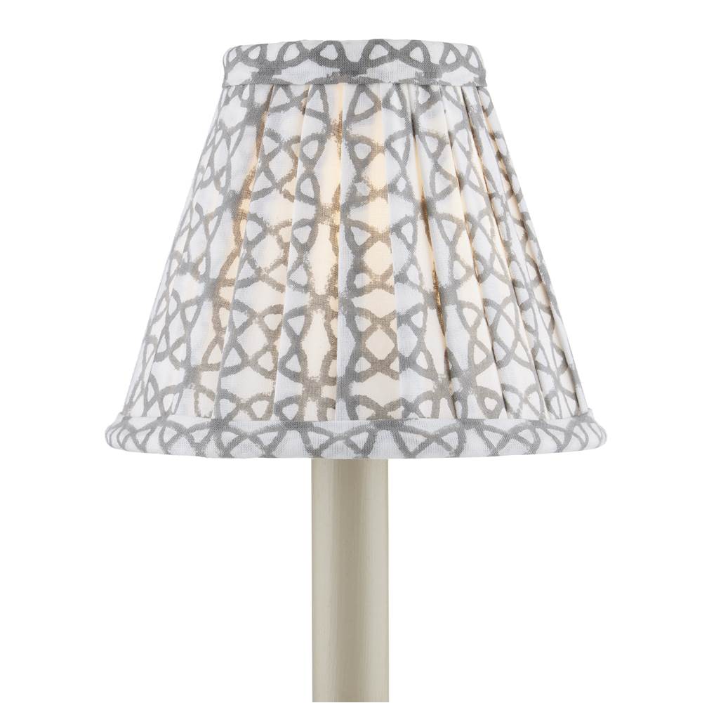 Currey And Company Block Print Pleated Chandelier Shade - Gray