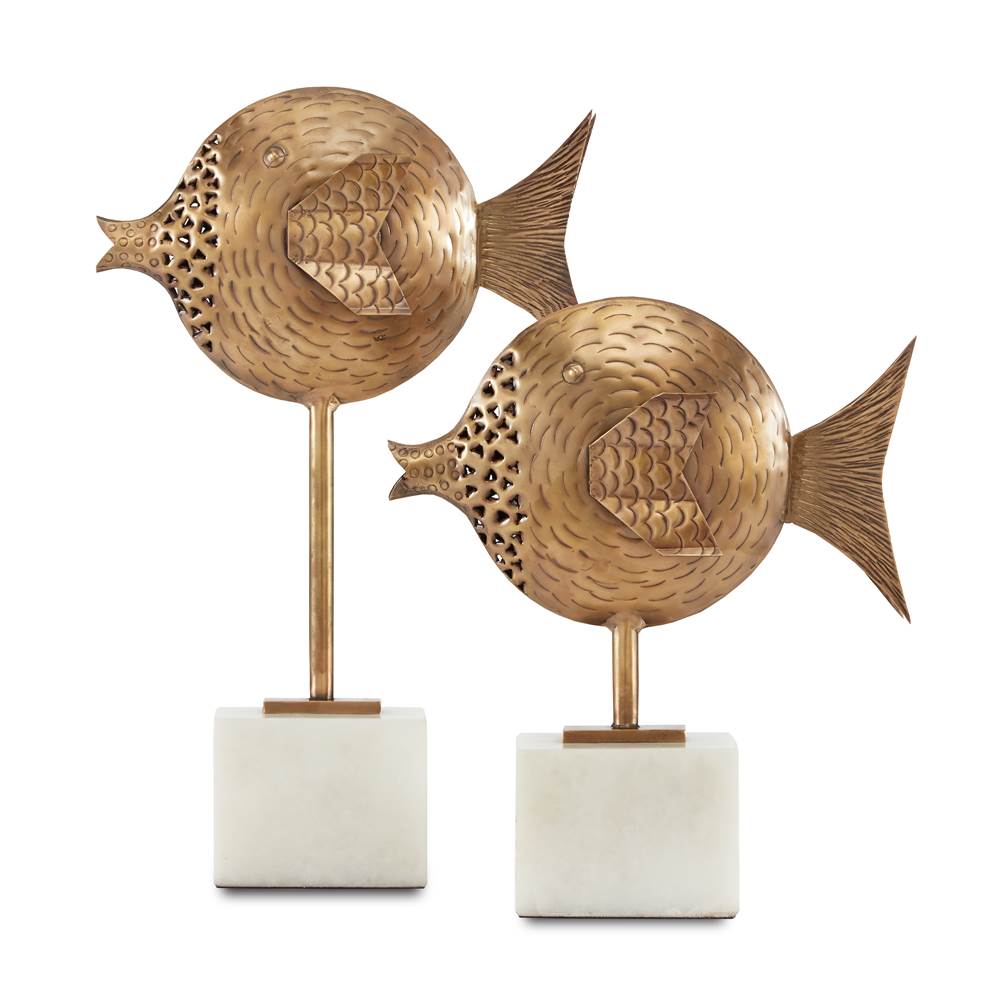 Currey And Company Cici Brass Fish Set of 2