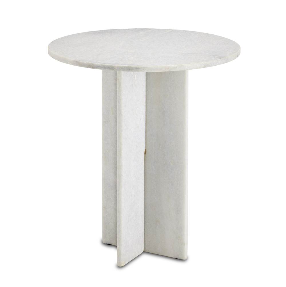 Currey And Company Harmon White Accent Table