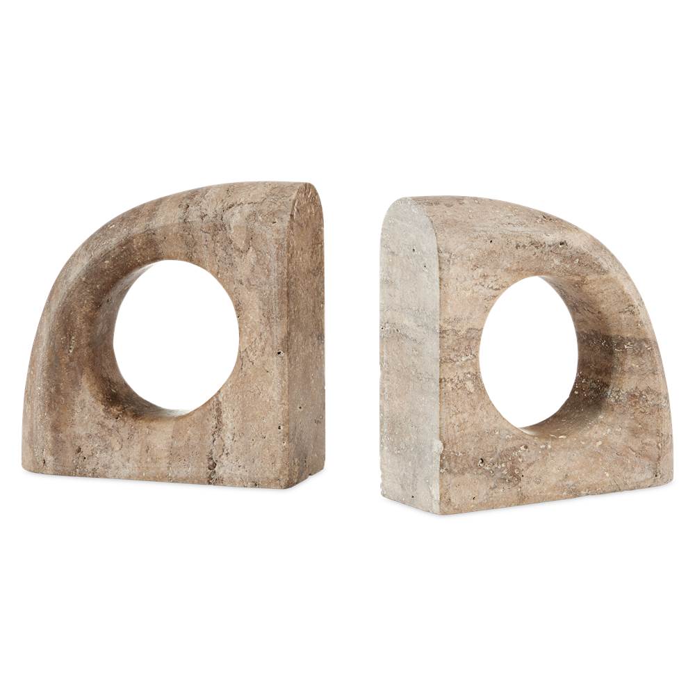 Currey And Company Russo Travertine Object Set of 2