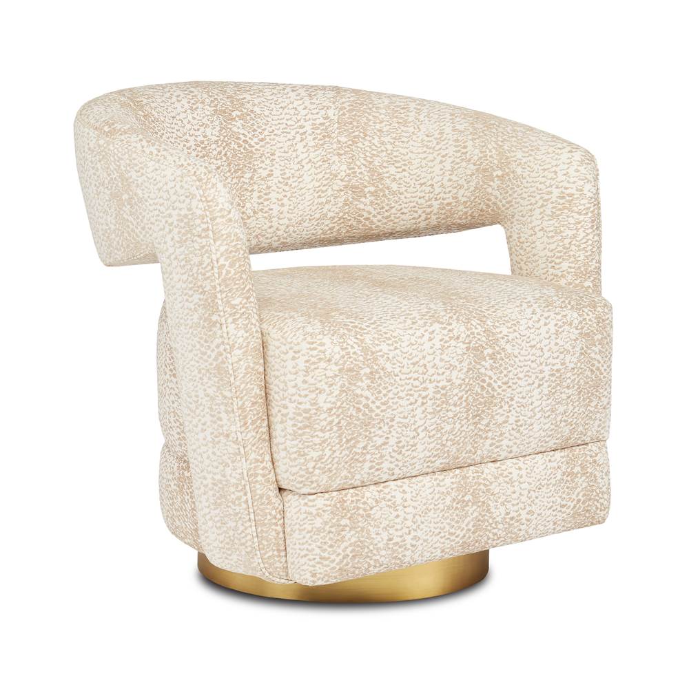 Currey And Company Maren Wild Natural Swivel Chair
