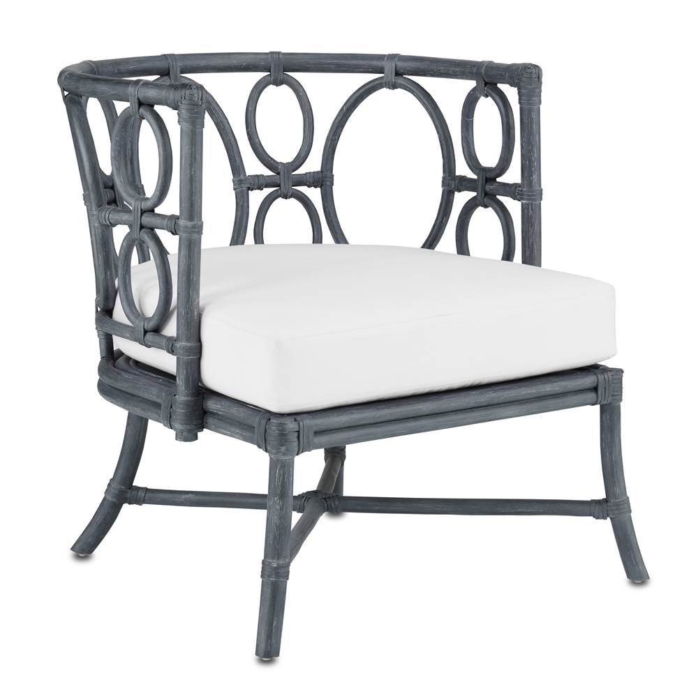Currey And Company Tegal Muslin Navy Chair