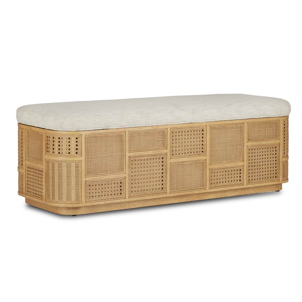 Currey And Company Anisa Natural Parchment Storage Bench
