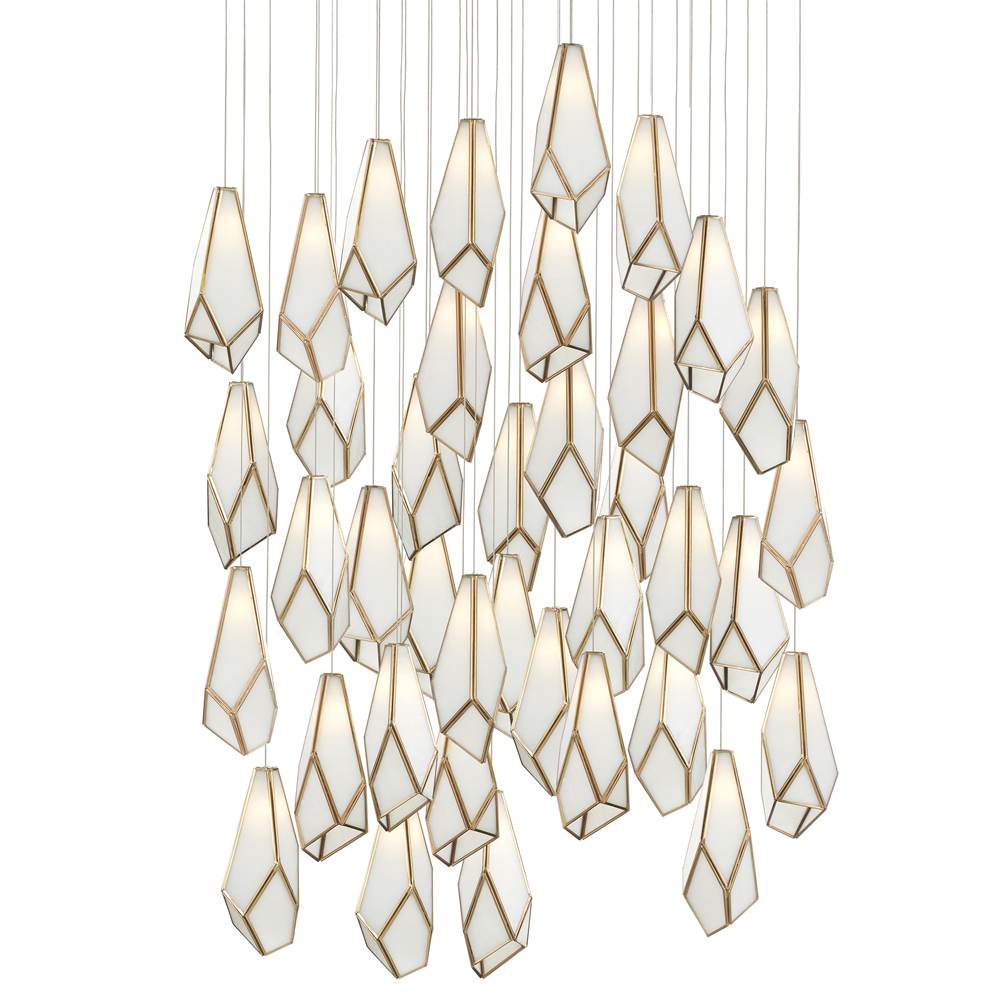 Currey And Company Glace White 36-Light Multi-Drop Pendant