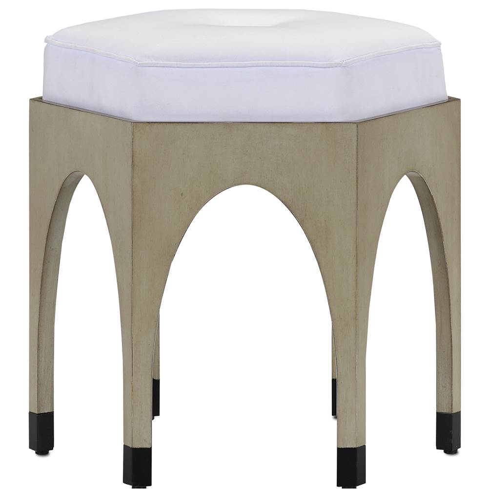Currey And Company Dyer Muslin Oyster Ottoman