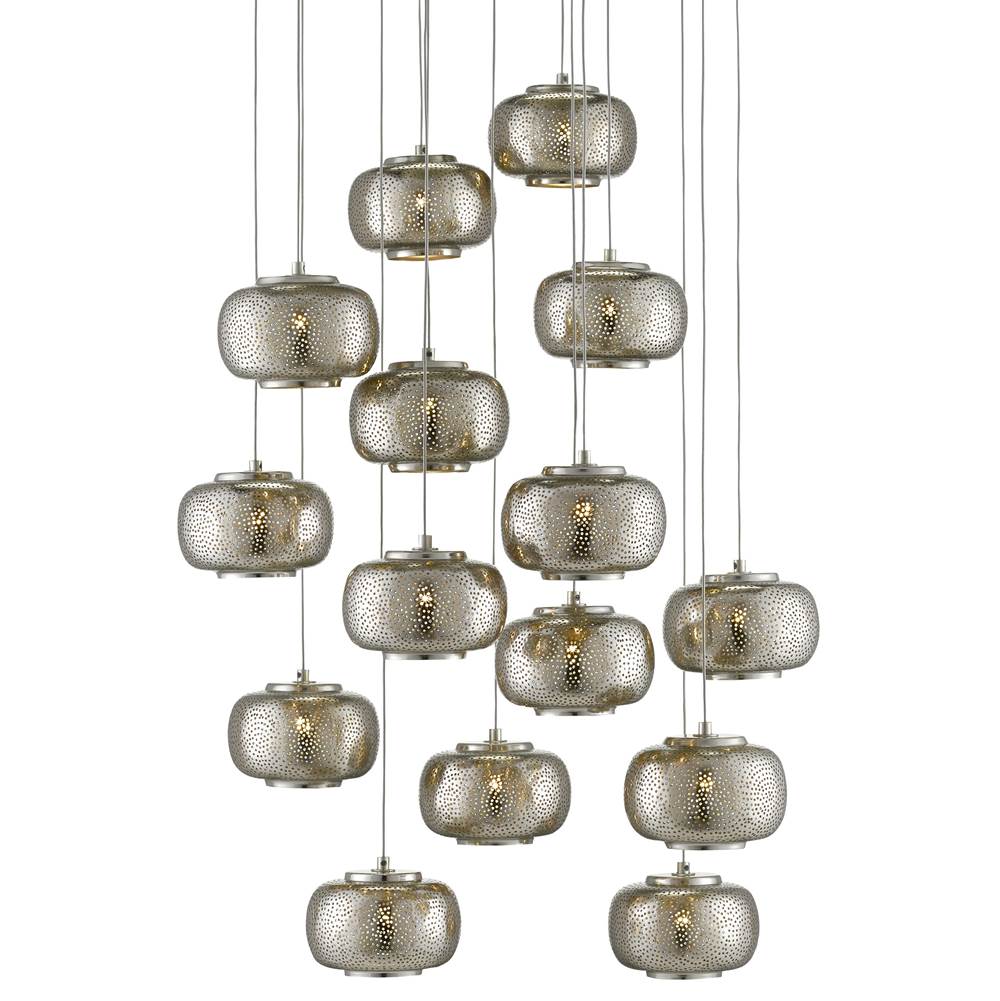 Currey And Company Pepper Round 15-Light Multi-Drop Pendant