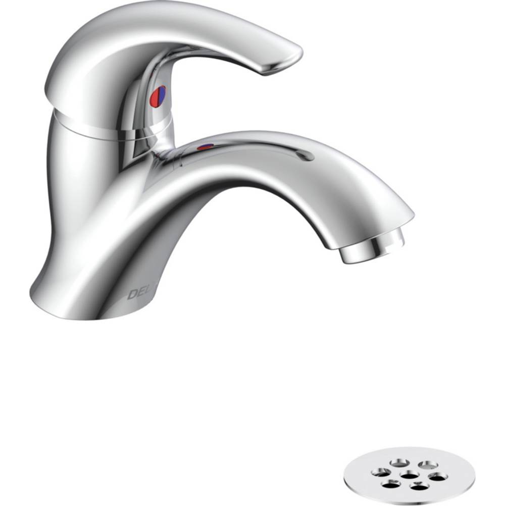 Delta Commercial Commercial 22C: Single Handle Single Hole Centerset Bathroom Faucet with Grid Strainer