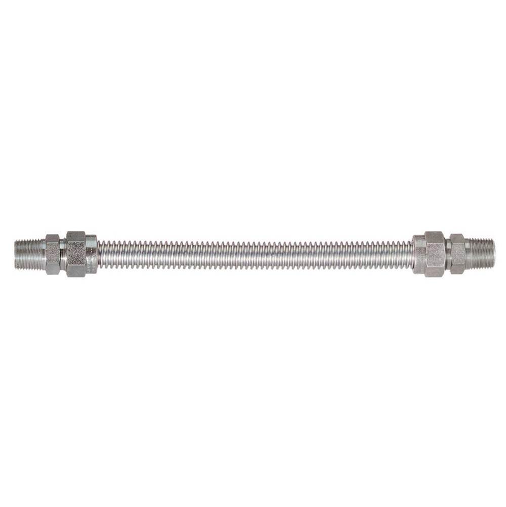 Dormont 3/8 IN OD, 1/4 IN ID, SS Gas Connector, 1/2 IN MIP x 1/2 IN MIP, 48 IN Length, Bag