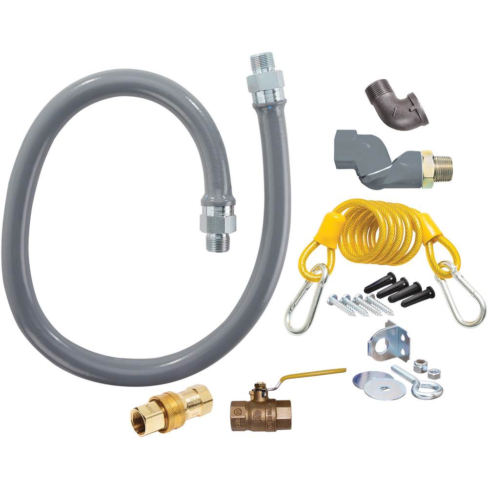 Dormont 1/2 IN ID x 48 IN long ReliaGuard Foodservice Gas Connector Kit with Single Swivel