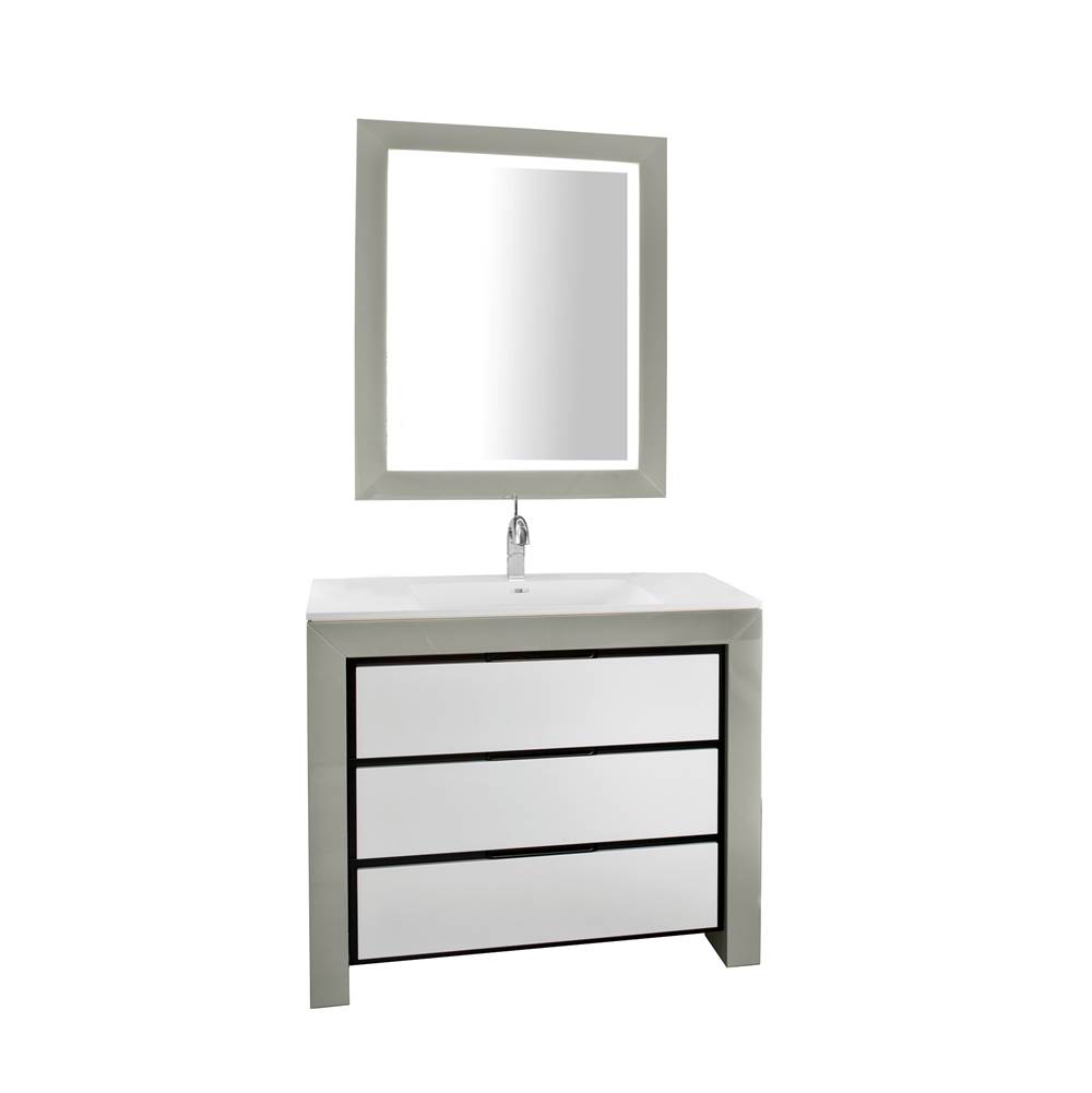 Decotec DT-VENDOME - Mirror W80 - Can be hung horizontally or vertically -Lacquer or Wood Veneer
