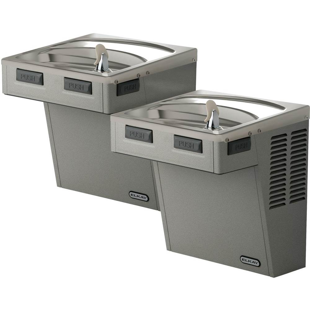 Elkay Wall Mount Bi-Level ADA Cooler, Non-Filtered Non-Refrigerated Stainless