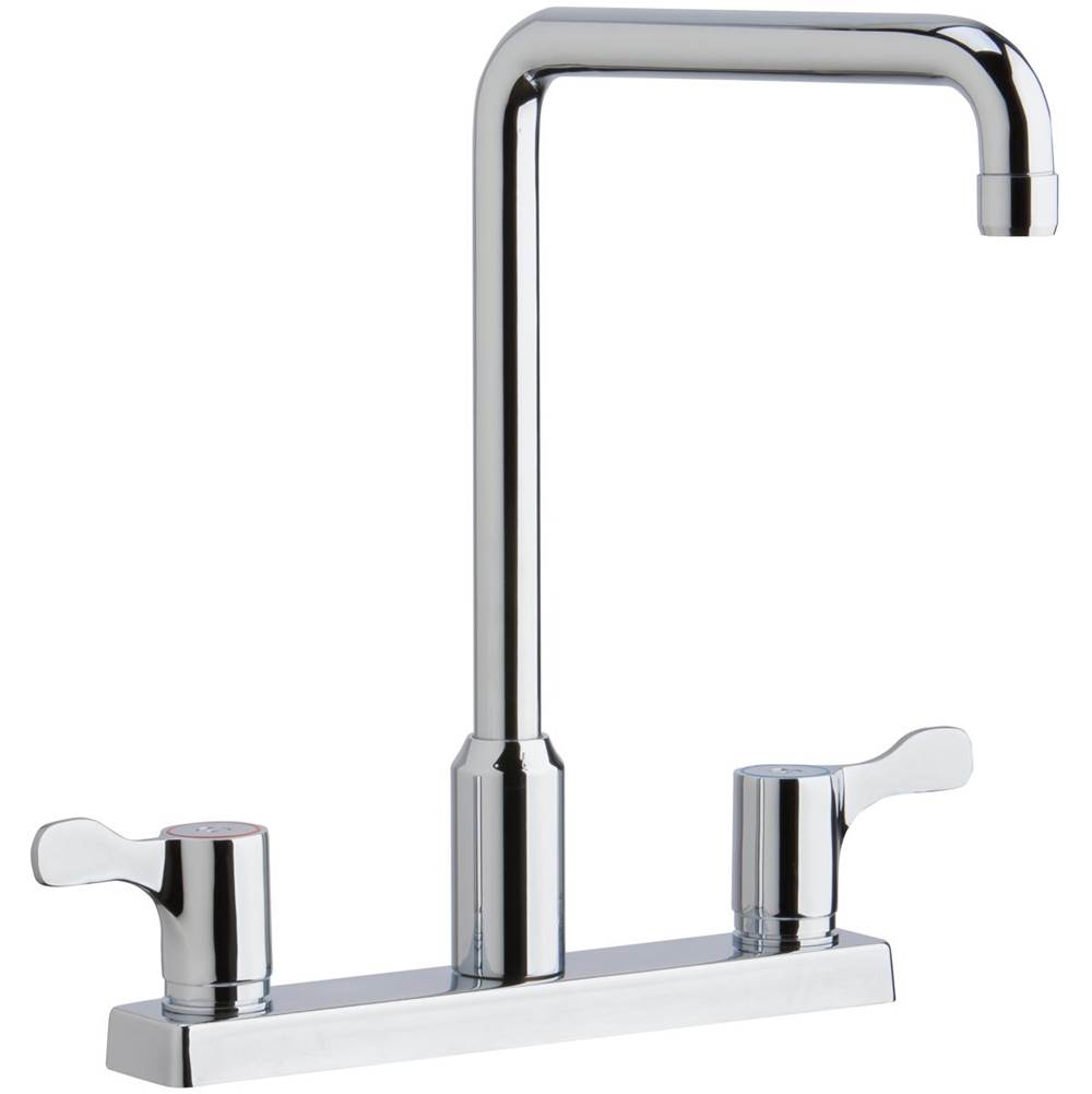 Elkay 8'' Centerset Exposed Deck Mount Faucet with Arc Spout and 2-5/8'' Lever Handles Chrome