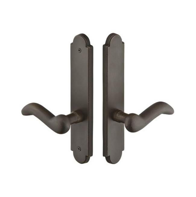 Emtek Multi Point C6, Non-Keyed American T-turn IS, Arched Style, 2'' x 10'', Teton Lever, LH, FB