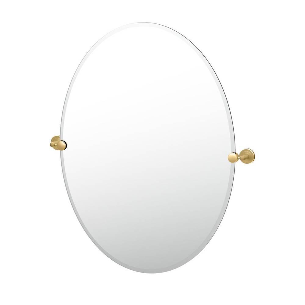 Gatco Latitude II 32''H Oval Mirror Brush Brass