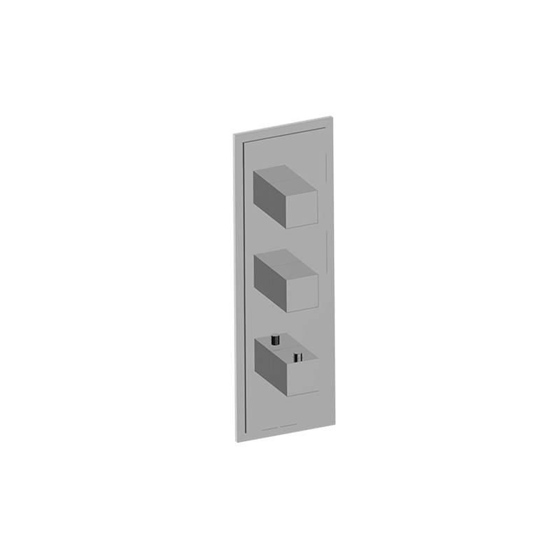 Graff M-Series Transitional Square 3-Hole Trim Plate with Square Handles (Vertical Orientation)