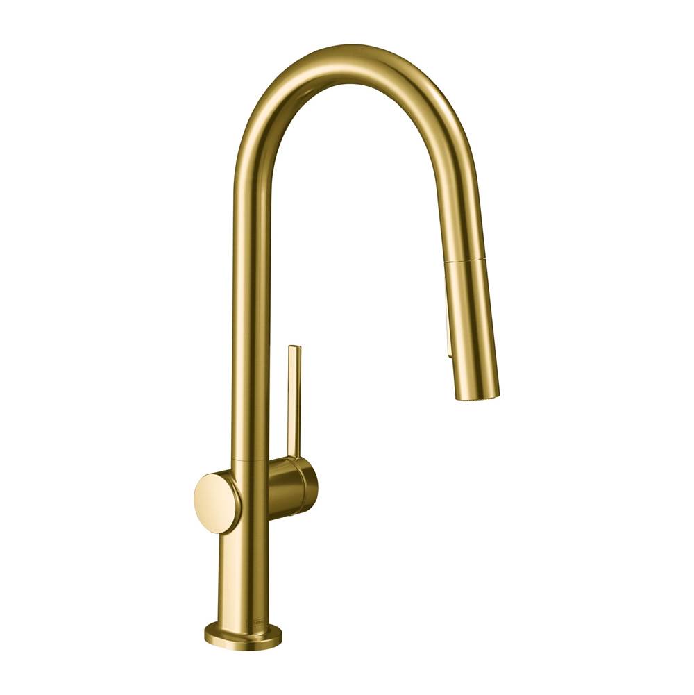 Hansgrohe Talis N HighArc Kitchen Faucet, A-Style, 2-Spray Pull-Down, 1.75 GPM in Brushed Gold Optic