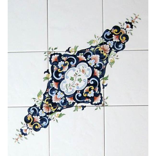 Herbeau ''Duchesse'' Nine Tile Pattern Set in Berain Rose