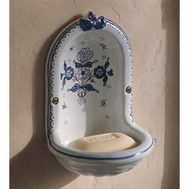 Herbeau ''Niche'' Wall Mounted Soap Dish in Moustier Bleu