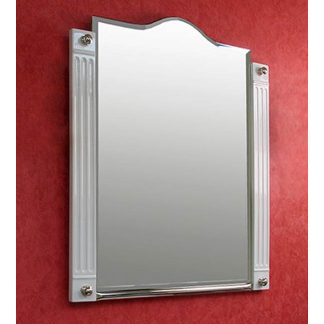 Herbeau ''Monarque'' Mirror in White with Old Silver Metal Trim